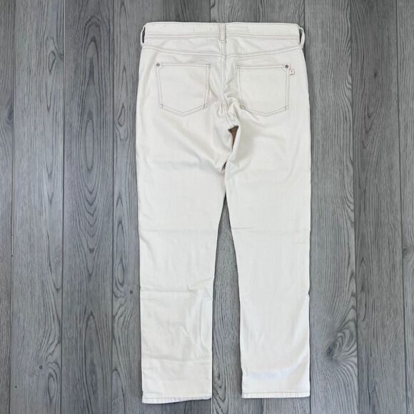 Pilcro Women Size 29 Cream Stripe Rainbow Cotton Slim Denim Boyfriend Jeans Boho - Picture 8 of 13